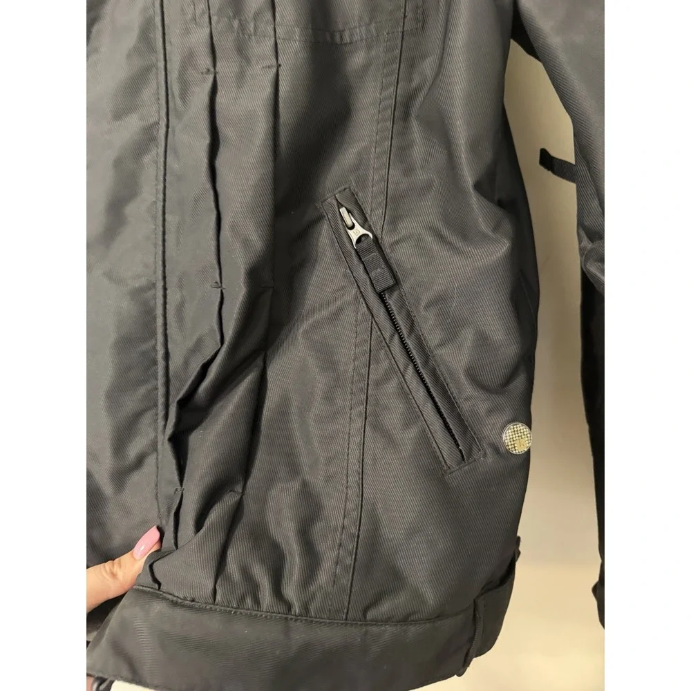 Burton Mens Full-Zip Hook & Loop Hooded Long Sleeve Black Pavillion Jacket MED